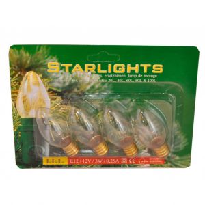 StarLights reservelamp 12V 3W E12 - transparant