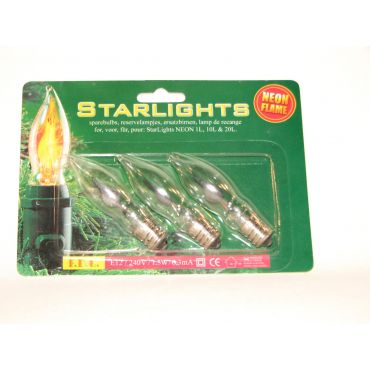 StarLights reservelamp 230V 1W neon flame E12