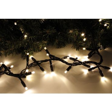 De Kerstwinkel Cluster Lights LED Kerstverlichting 4x 25 100L 2m warm wit zwarte kabel