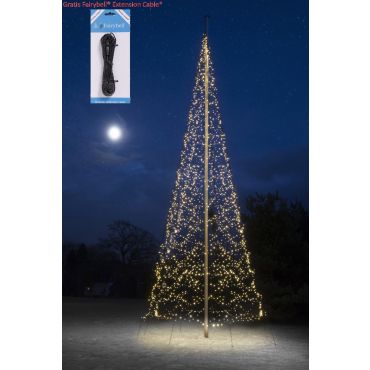 Fairybell 10 meter - Vlaggenmast Kerstboom - 4000 LED lampjes - Warm Wit