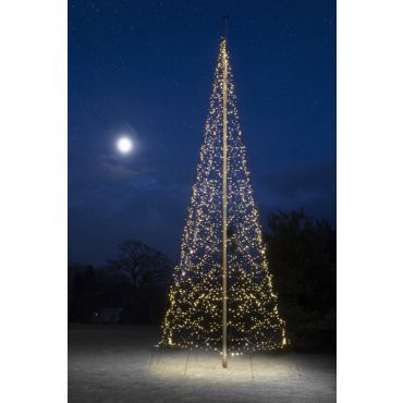 Fairybell 10 meter - Vlaggenmast Kerstboom - 4000 LED lampjes - Warm Wit