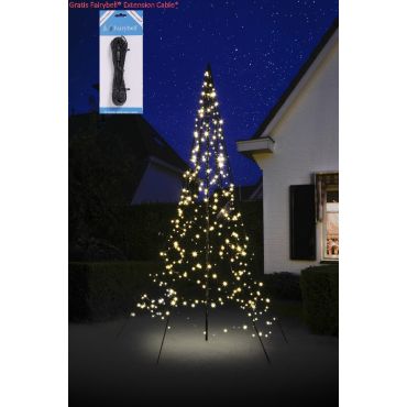 Fairybell 3 meter - Vlaggenmast Kerstboom - 360 LED Lampjes  - Warm wit