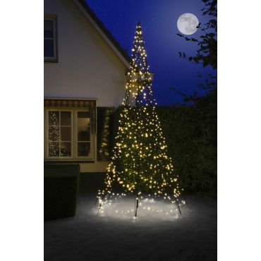 Fairybell 4 meter - Vlaggenmast Kerstboom - 640 LED Lampjes - Twinkel - Warm Wit