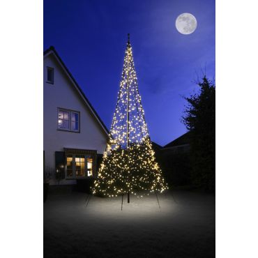 Fairybell 6 meter - Vlaggenmast Kerstboom - 2000 LED Lampjes  - Warm wit