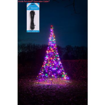 Fairybell 4 meter - Vlaggenmast Kerstboom - 640 LED Lampjes - Multicolor