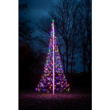 Fairybell 6 meter - Vlaggenmast Kerstboom - 1200 LED Lampjes  - Multicolor 