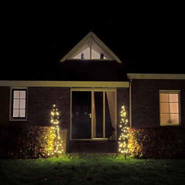 Xmas Starlight® Set van 2 led kerstbomen | 1.5 meter | 2x 80 LED-lampjes | Warm wit | Inclusief masten